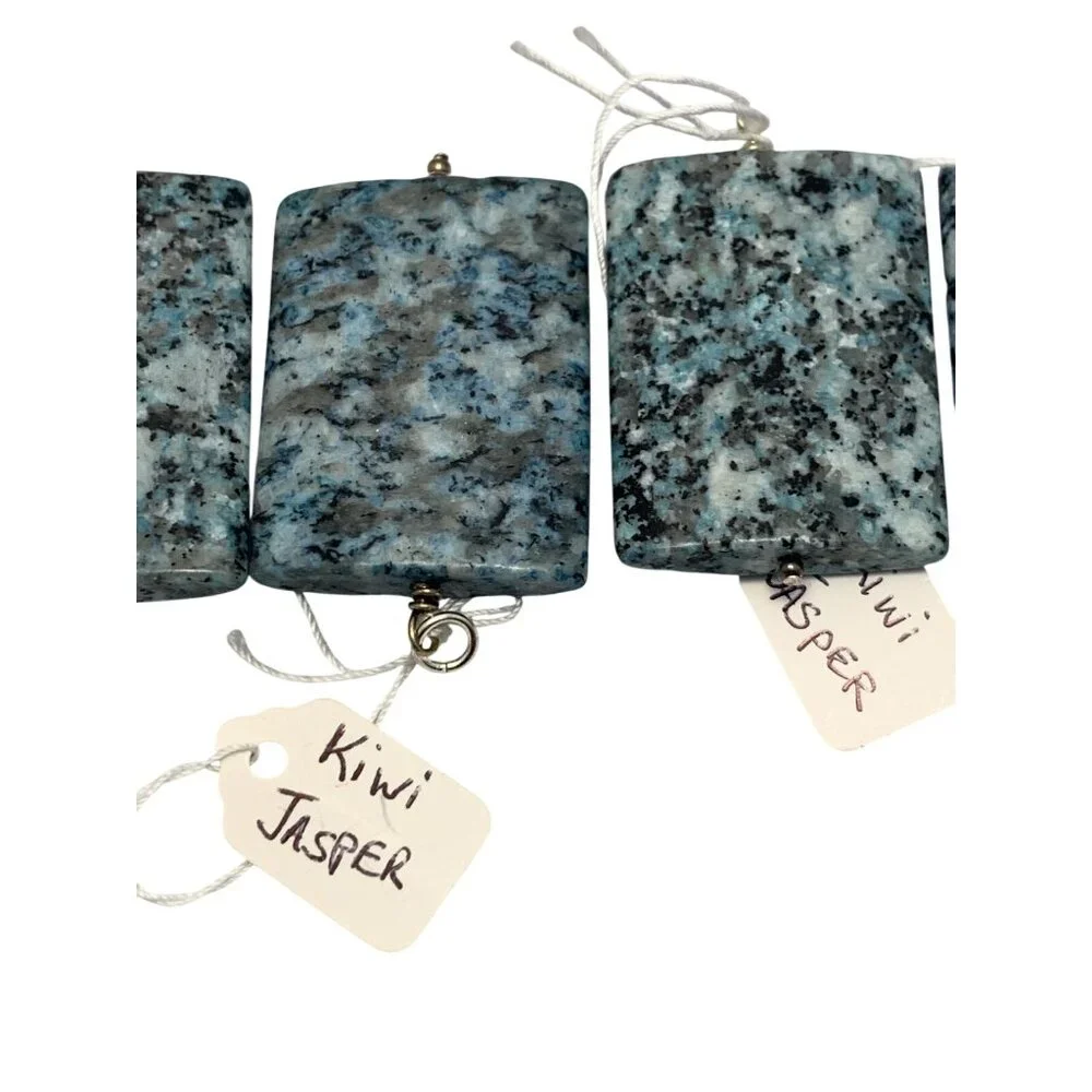 Lot Of 5 Large Kiwi Jasper Stone Pendants (2009) - Picture 3 of 9